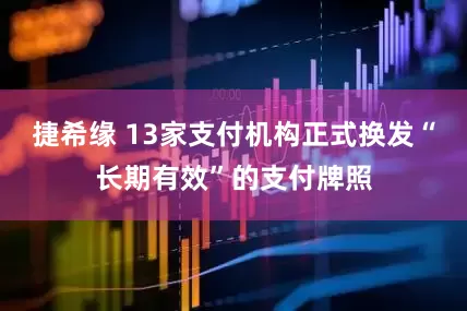 捷希缘 13家支付机构正式换发“长期有效”的支付牌照