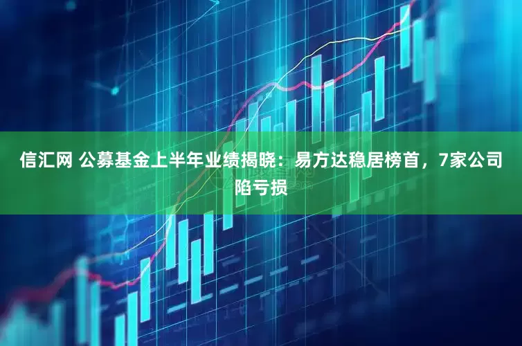 信汇网 公募基金上半年业绩揭晓：易方达稳居榜首，7家公司陷亏损